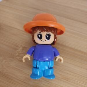 Duplo Like 3" Girl with Orange Hat